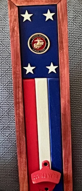 (P05) Patriotic Bottle Opener with Marine Corps Emblem